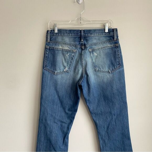 Frame Denim Le Boy Distressed Straight Leg Jeans in Kirkwall - Picture 7 of 9